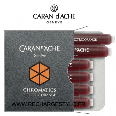 Cartouches d'encre Caran d'Ache Chromatics Electric Orange Réf_8021.052