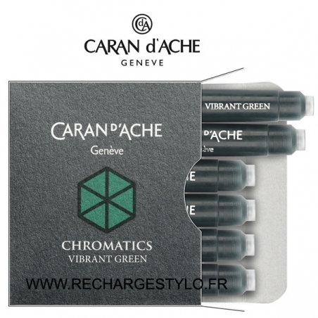 Cartouches d'encre Caran d'Ache Chromatics Vibrant Green Réf_8021.210