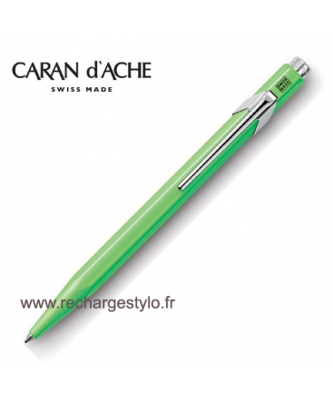 Stylo Bille Caran d'Ache 849 Popline Vert Fluo avec Etui