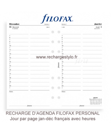 Recharge d'Agenda Filofax Personal Un Jour par Page 2019 19-68432  5015142275488