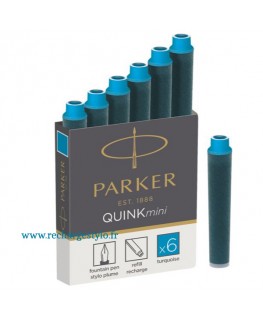 Cartouches courtes Parker mini Quink Turquoise 1950413